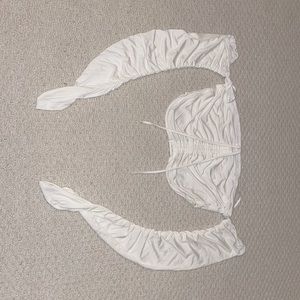 white ruched top